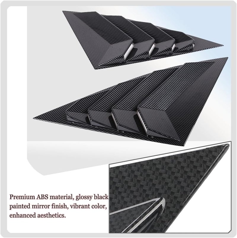 MUXEE 2Pcs Rear Side Window Louvers Air Vent Scoop Shades Cover Blinds Trim for Hyundai Tucson 2022 2023 2024 2025 - ABS Carbon Fiber Sport Interior Accessories（NOT FIT Tucson nline） - Image 5